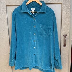 L.L.Bean Women's Teal Blue Corduroy Shirt ( Slight Flaw)